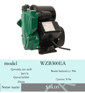 SUV NASOSLARI Model WZB300EA