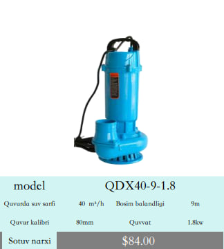 SUV NASOSLARI Model QDX40-9-1.8F
